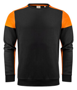Dwukolorowa bluza Prime Crewneck marki Printer - Czarno - pomarańczowa