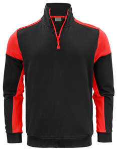 Dwukolorowa bluza typu Half Zip Prime Halfzip Sweater marki Printer - Czarno - czerwony
