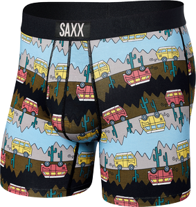 Men's quick-drying SAXX VIBE Boxer Brief - Camper - multicolored.