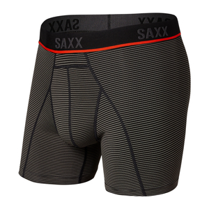Men's sports running boxer briefs SAXX KINETIC HD Boxer Brief - black stripes.