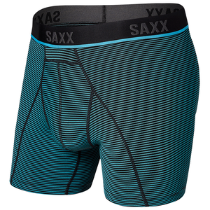 Men's sports running boxer briefs SAXX KINETIC HD Boxer Brief - blue stripes.